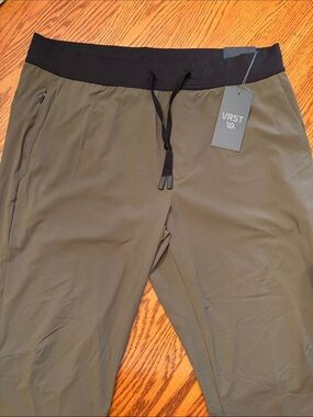 VRST Men's Olive Athletic Joggers with Elastic Waist